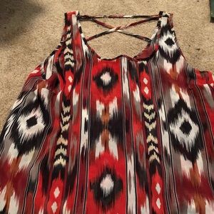 Tribal print sheer top